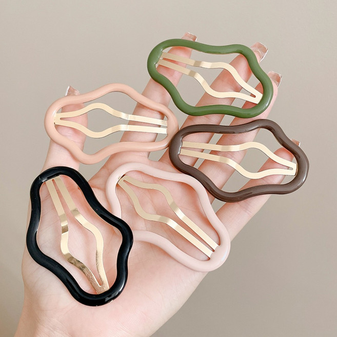 RDH 귀여운 컬러 똑딱핀 여성 헤어 핀 5종 세트