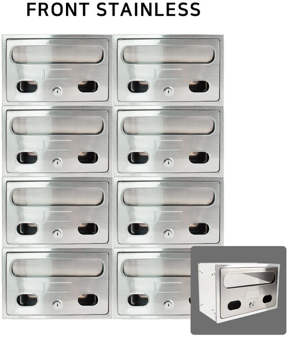 [철물인] 전면스텐 우편함 중형 2x4 다세대 빌라 상가 원룸 오피스텔 아파트 우편함 우체통, 스텐