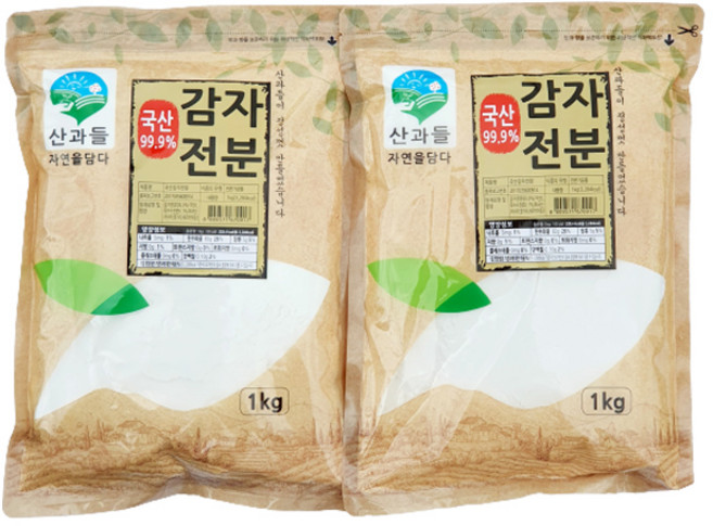 산과들 국산 감자전분 99.9% 1kg, 2개
