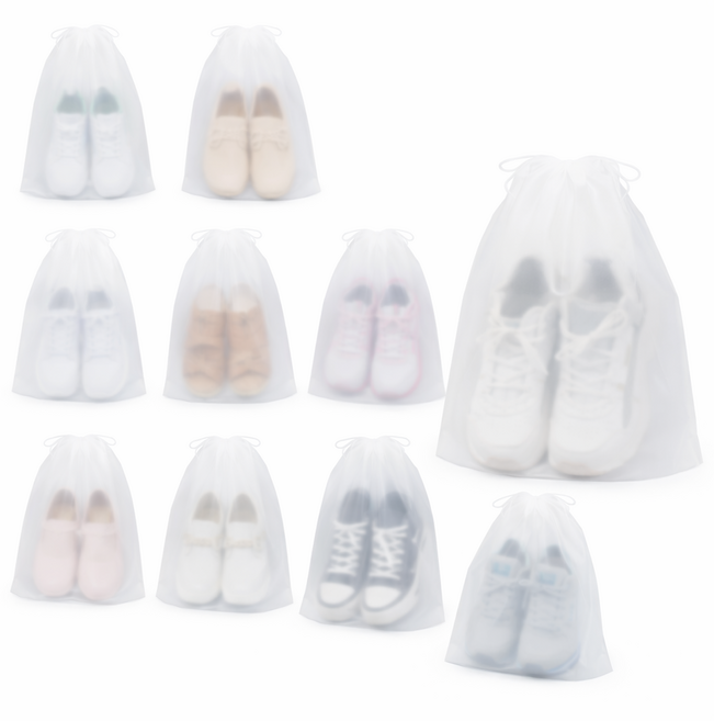 엑스그리드 여행용 방수재질 다용도 신발 수납 파우치 30x40cm 10개