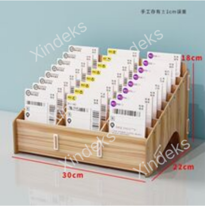 명함 꽂이 보관함 수납함 정리함 카페 명함통 쿠폰함, 5.24칸-호두