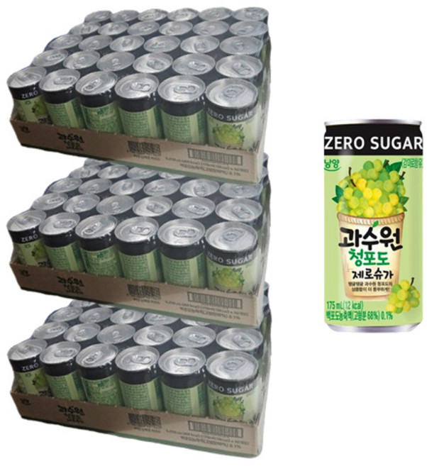 남양과수원 청포도 제로슈거, 175ml, 90개