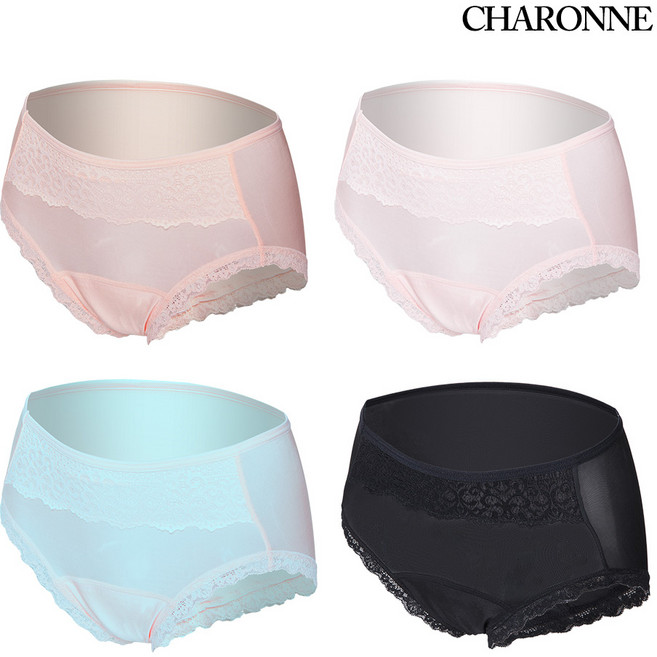 [4종] 샤론느 풍기인견 안심 요실금팬티 4장 세트 (국내생산 위생팬티 대용량 흡수 방수 여름 통기)