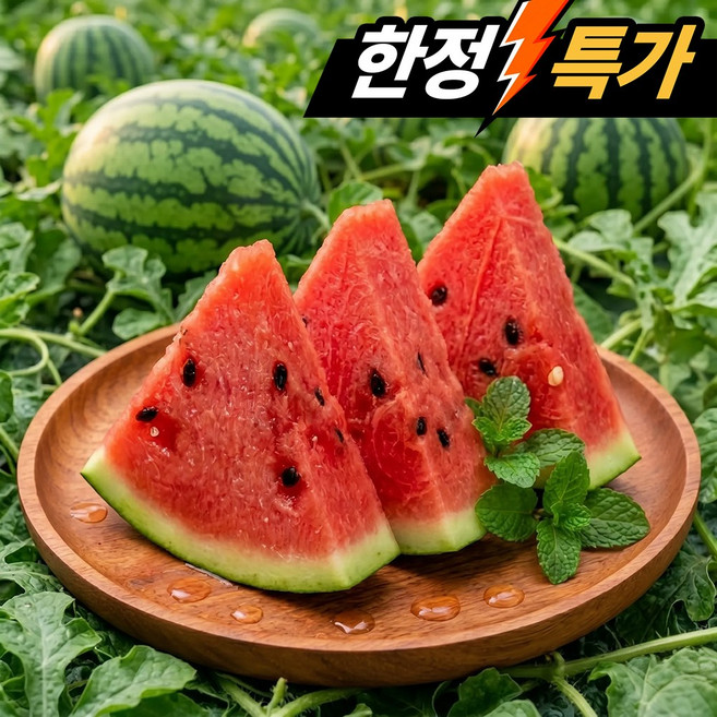 [한정특가] 카리스 산지직송 초고당도 하우스 꿀 수박, 1박스, 8kg