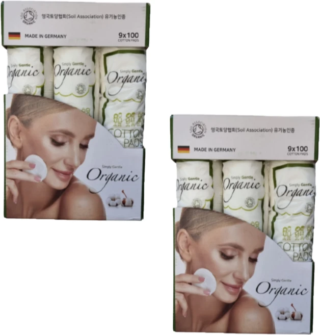 심플리잰틀 유기농 오가닉 천연 순면 화장솜 900매, 900매입, 2개 - 쿠팡