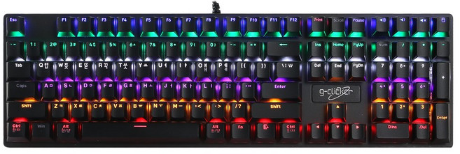 지클릭커 슈퍼히어로 GK-580X 풀배열 게이밍 기계식 키보드 108키 적축 블랙