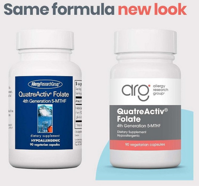 알러지리서치그룹- 4세대 5-MTHF 활성 엽산 베지 90캡슐, 1개