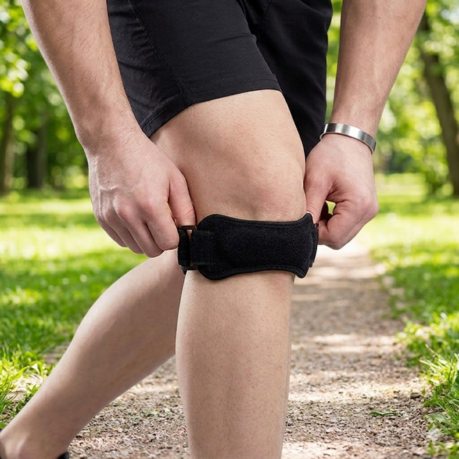 가드웰 프리미엄 고탄력 슬개골 무릎보호대, 블랙, 2개