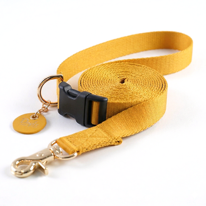 독츠 강아지 프리워크 핸즈프리 리드줄, 1개, 클래식 머스타드