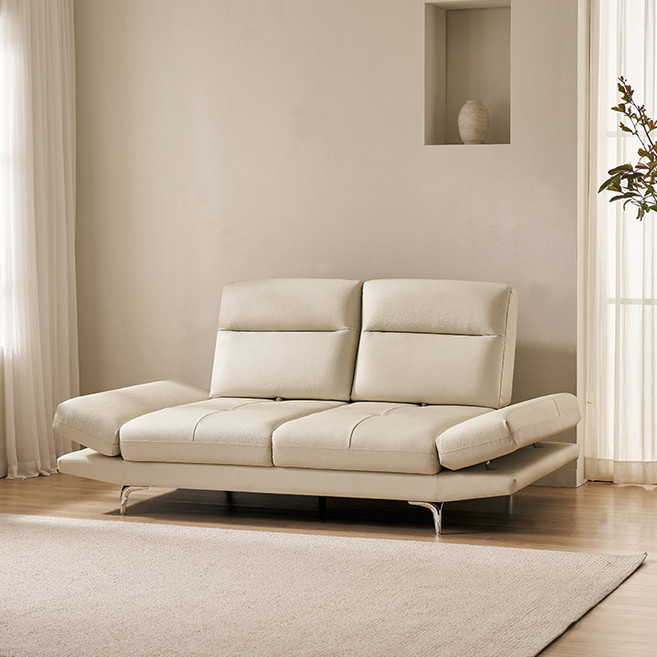 삼익가구 NEW더퍼스트 스윙형 천연면피 소가죽 소파, 01. 3인용_스툴제외, 아이보리