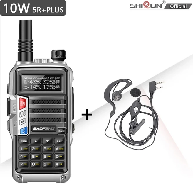BaoFeng UV-5R 플러스 워키토키 트라이 파워 양방향 라디오 방수 CB 트랜시버 포르타 장거리 업그레이드 10, 01 빠른  Mainland, 03 10W-Headset