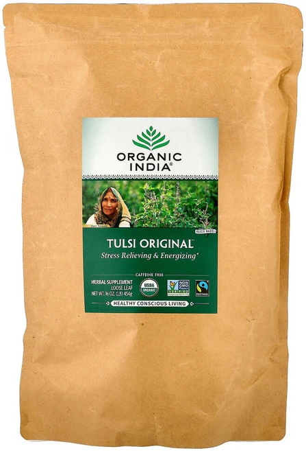 Organic India 툴시 잎차 오리지널 무카페인 454g(16oz) 1팩, 1개 - 쿠팡