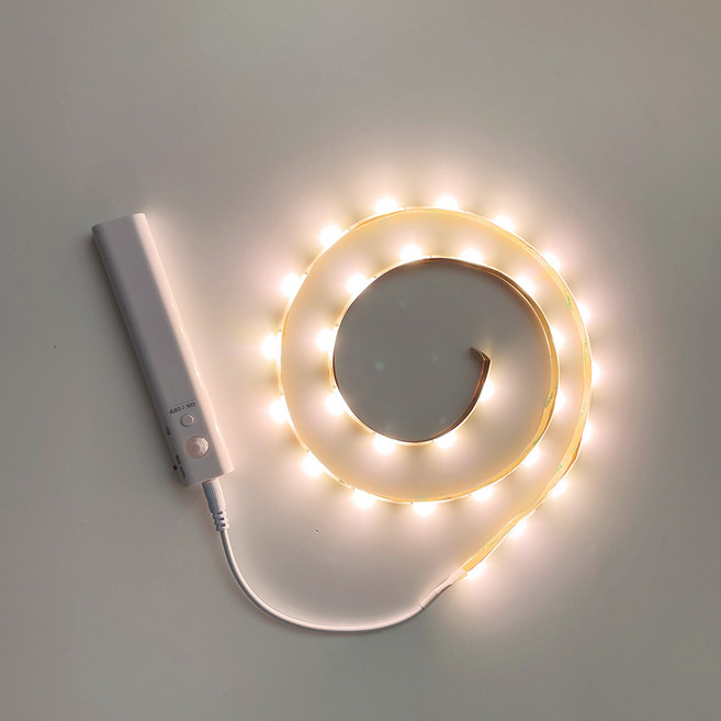 [건전지] 잘라쓰는 LED 라인 모션 센서등/동작감지/간접조명, 1개, 화이트 건전지