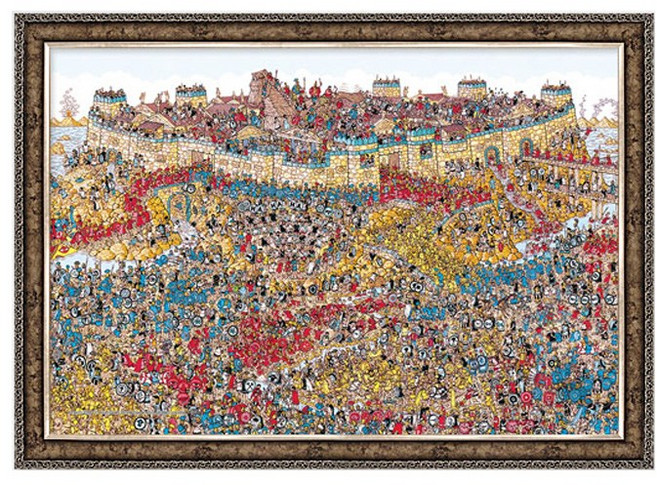 1000피스 직소퍼즐 월리를 찾아라 트로이전쟁 (액자옵션선택) AL3303, 1개, 퍼즐+엔틱골드 직소퍼즐액자포함, 1000조각