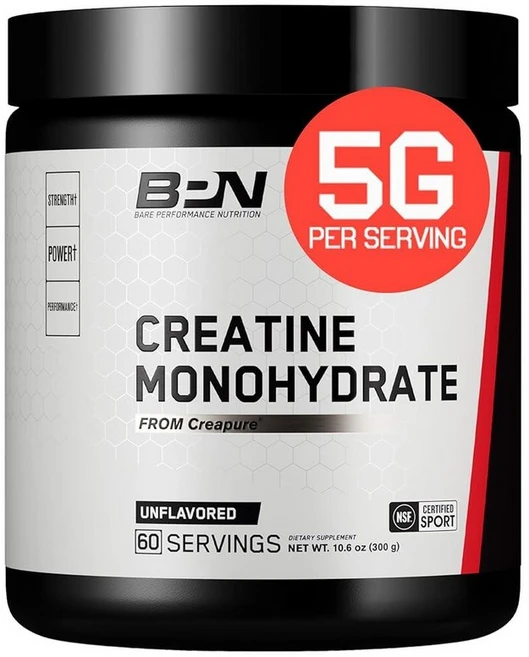BARE PERFORMANCE NUTRITION Creapure BPN 퓨어 크레아틴 모노하이드레이트 파우더 1회 제공량당 근육 성장 지원 무향 60회 분량, 1개, 300g - 쿠팡