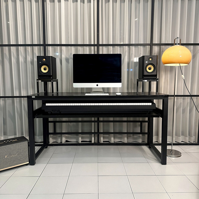 누스 미디데스크 LK SERIES 미디책상 피아노책상 건반 작곡 테이블, BLACK_블랙