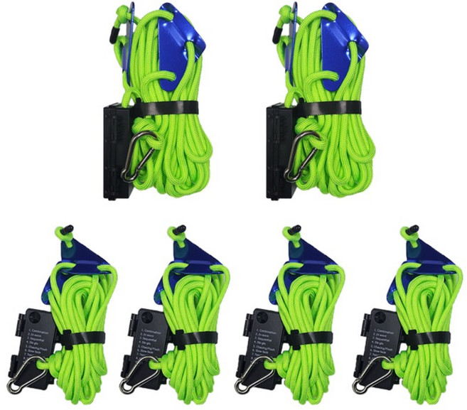 식스몰 LED 타프 스트링 캠핑 라인 줄 끈 스트링가드 10m x 2ea 5m x 4ea, 그린세트