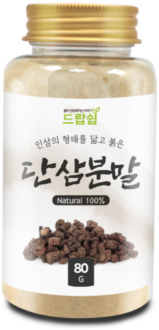 드랍쉽 단삼 분말(중국산) 80g(플라스틱통) 단삼 분마초 분말 가루 선식 건강 차 한방 약초 약재, 1개, 80g