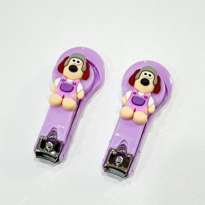 휴대용 귀여운 캐릭터 손톱깍이, 2개, 퍼플 그로밋