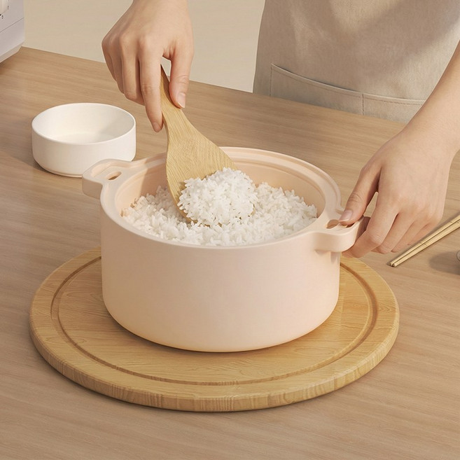 실리콘 전자레인지 저당밥솥 저칼로리 다용도 찜기, 1개, 베이지