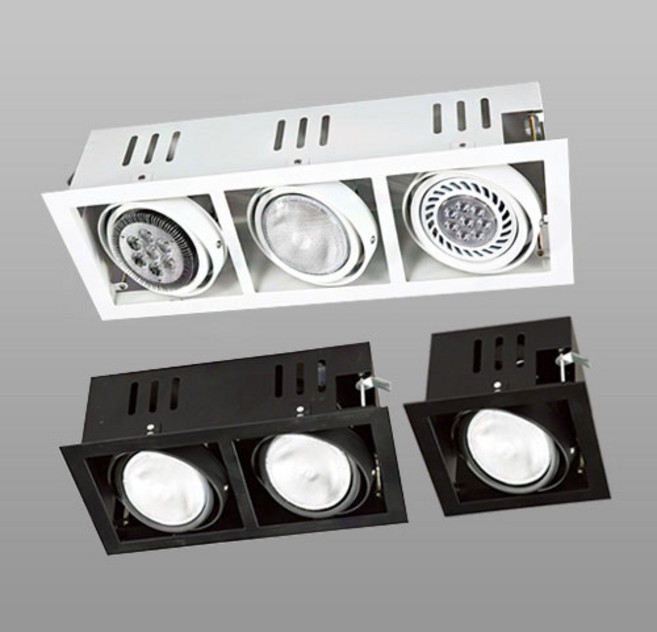 PAR30 멀티 등기구 1구 2구 3구 블랙.화이트 사각 매입등, PAR30 멀티 1구(화이트), 1개