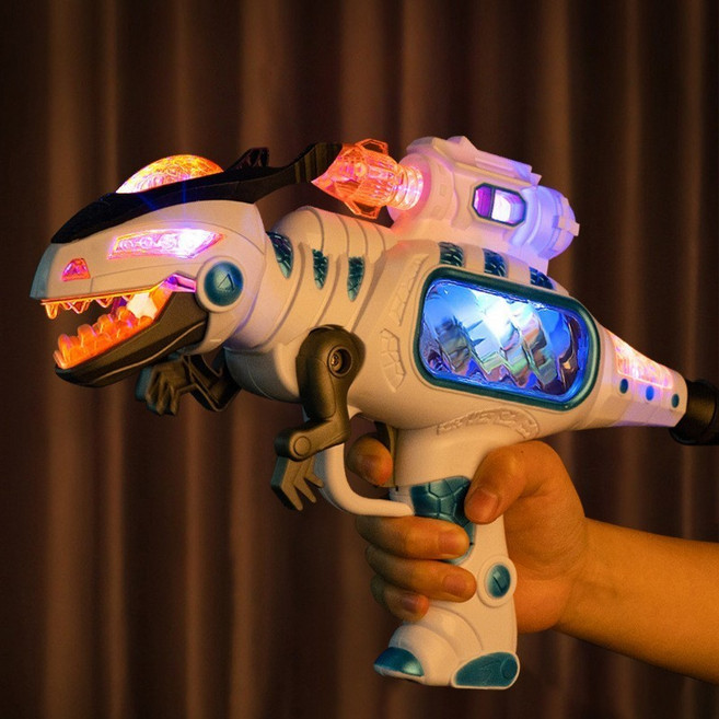 兒童聲光八音模擬手槍 機槍衝鋒槍 擺地攤玩具槍, 8669 3D霸王龍震動槍【電商盒】,【充電款】3節5號充電套裝+螺絲起子, 1個