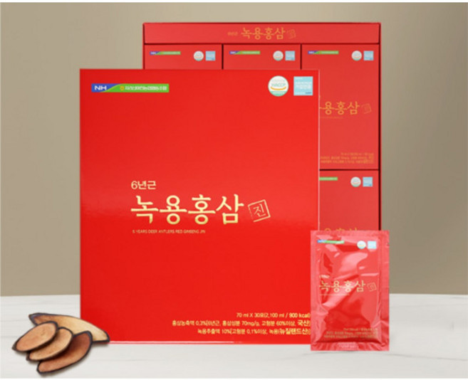 지리산마천농협 6년근 녹용홍삼진 70ml x 30포, 1박스