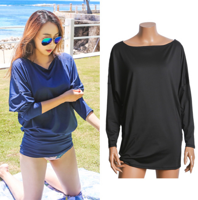 비치팜 가오리 빅사이즈 래쉬가드 여성 루즈핏 긴팔 커버업