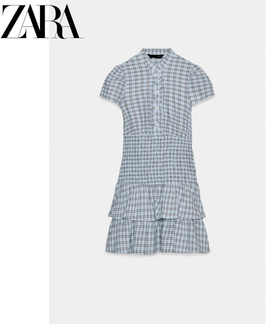 자라 TRF 원피스 2026 체크 레이어드 3067318 049