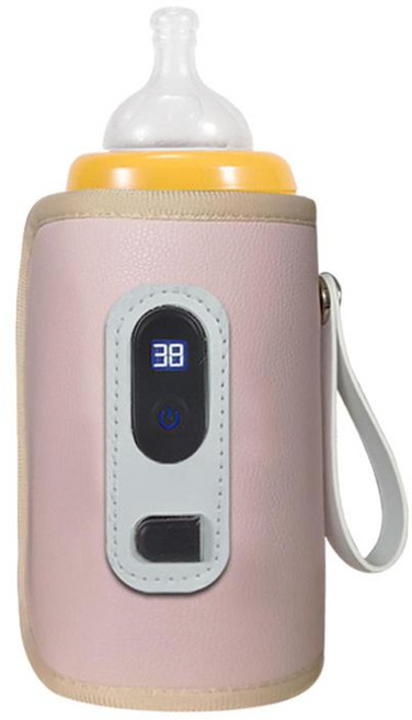 Zeyuan 일정한 온도 휴대용 여행용 우유 보관함 아기 젖병 따뜻하게 유지 자동차 여행용 젖병 따뜻하게, 분홍색, 1개