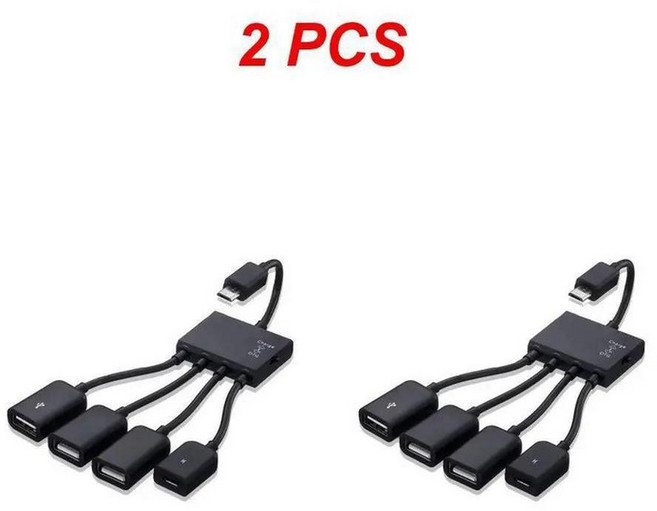 마이크로 USB OTG 허브 전원 어댑터 케이블 2.0 수-USB 암 어댑터 허브용 1 ~ 10 개, 2) Style A 2pcs × 1개, 01 Style A 2pcs_01 CHINA