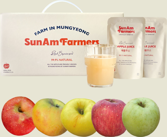 [선암파머스] - 착즙 블렌딩 애플주스, 120ml, 20개