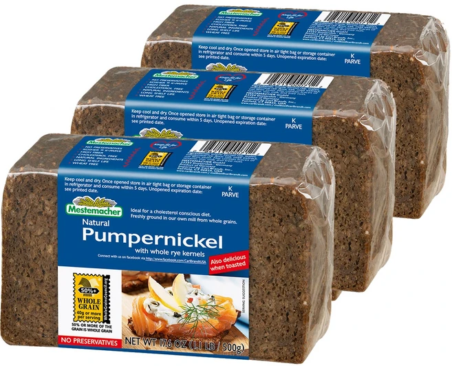 메스테마허 내추럴 펌퍼니클 홀 라이 커널, 500g, 3개 - 쿠팡