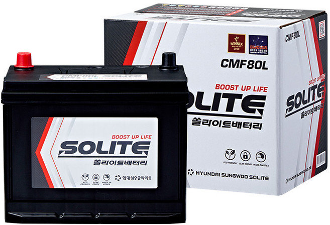 현대 쏘나타 NF 쏠라이트 자동차 배터리 CMF80L, 1개