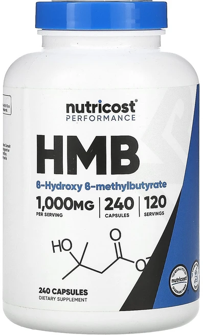 Nutricost HMB B-하이드록시-B-메틸부티레이트 1000mg 캡슐 240정(캡슐 1정당 500mg), NutricostHMBB하이드록시B메틸부티레이트1000, 1개, 240정 - 쿠팡