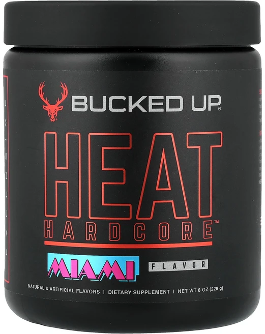 Bucked Up Heat Hardcore™ Miami 8 oz (228 g), Bucked Up, Heat Hardcore™, Mia, 228g, 1개 - 쿠팡