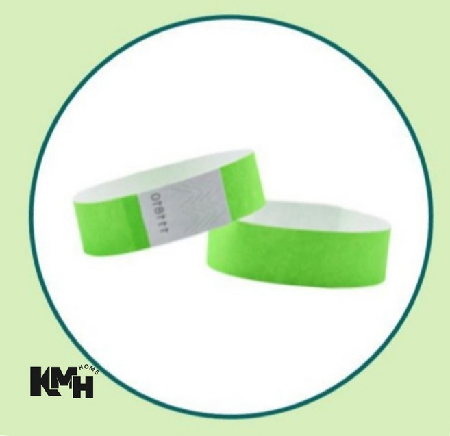 일회용 팔찌 10P 형광그린 방수종이팔찌