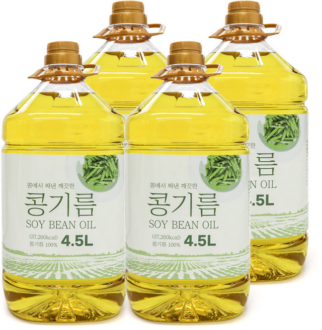 대두유 18L 콩기름100% 식용유 업소용 대용량, 4.5L, 4개