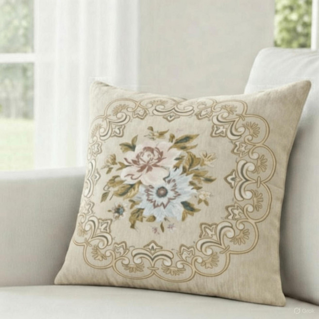 리코아 엔틱 유럽풍 쿠션 커버 2 개