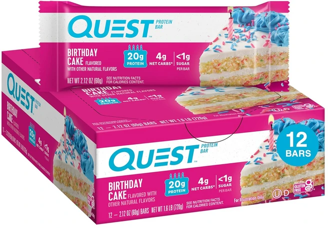 퀘스트뉴트리션 프로틴 바, 벌스데이 케이크, 60g, 12개 - 쿠팡