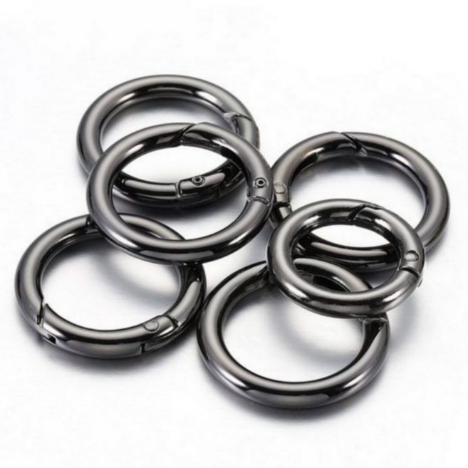[대형 10개] 원형 카라비너 캠핑 고리 원형링 후크 O링 키링 잠금 프리미엄 크롬 도금