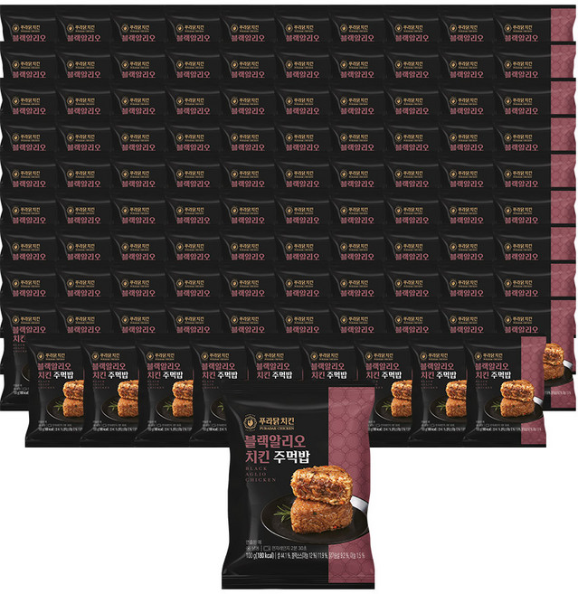 [무료배송/당일출고] 푸라닭 시그니처 소스 주먹밥 블랙알리오치킨, 100개, 100g