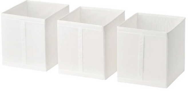 이케아 SKUBB 스쿠브 수납함 3개 101.863.90, 화이트_101.863.90