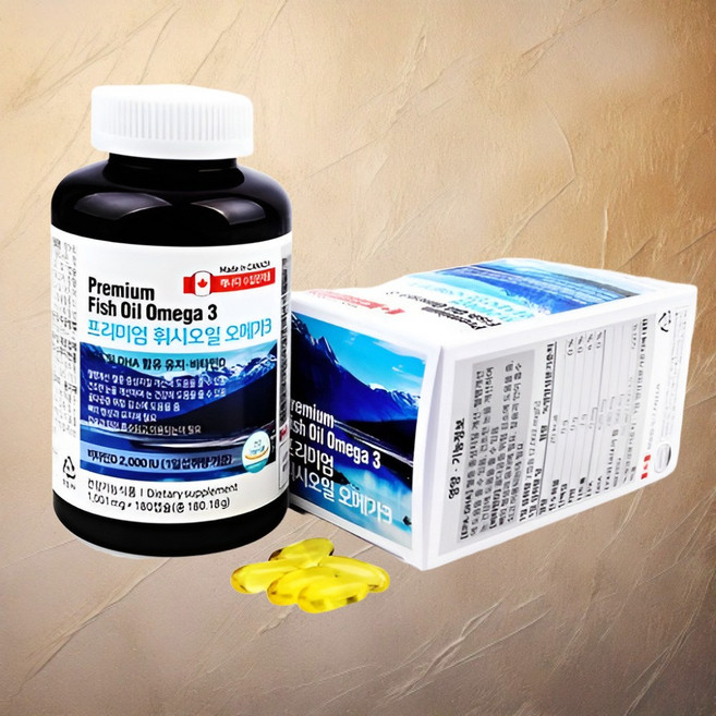 캐나다 직수입 프리미엄 비타민D 오메가3 180캡슐 3개월분, 1개, 180정