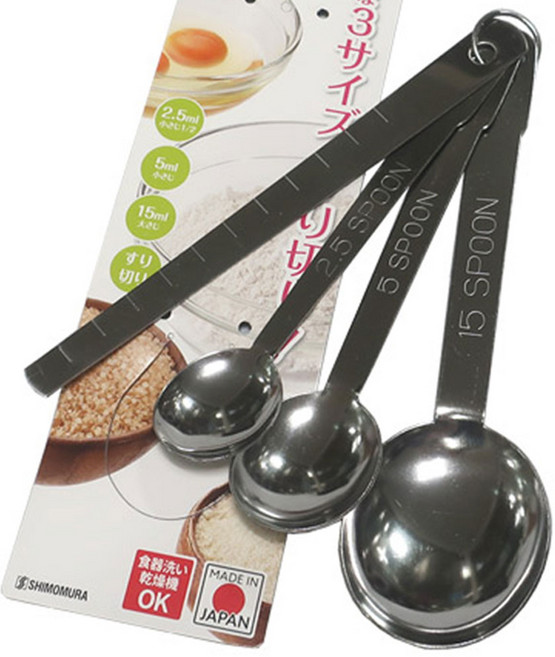 일본 시모무라 스텐 계량 스푼 측량자 4종 세트, 1개