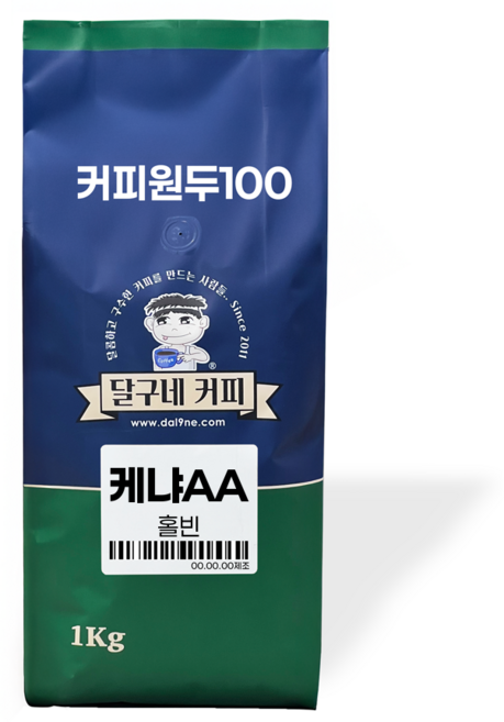 달구네커피 자바 케냐AA TOP 키리냐가 스페셜티 최상급 커피원두, 1kg, 1개, 홀빈(분쇄안함)