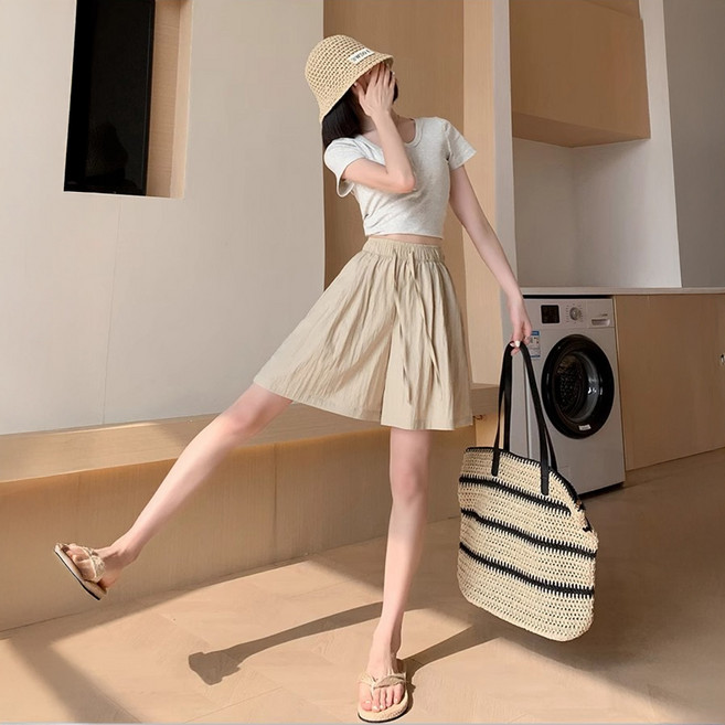 블랑루즈 실키 아이스 캐주얼 밴딩 반바지