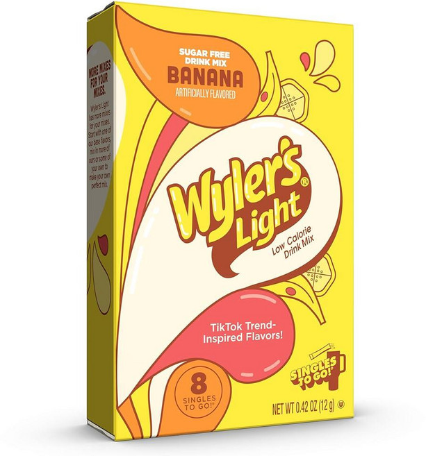 Wyler's Light Singles To Go 파우더 패킷 워터 드링크 믹스 워터톡 바나나 8개입
