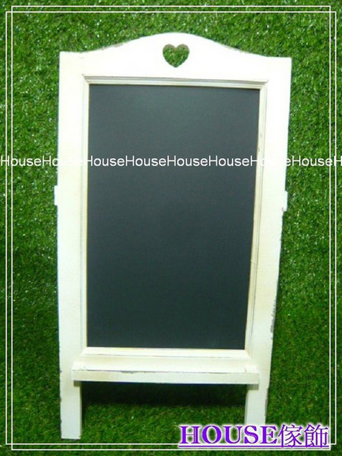 House傢飾 zakka 鄉村復古刷舊洗白風格木製黑板(落地式) 限量款, 1個