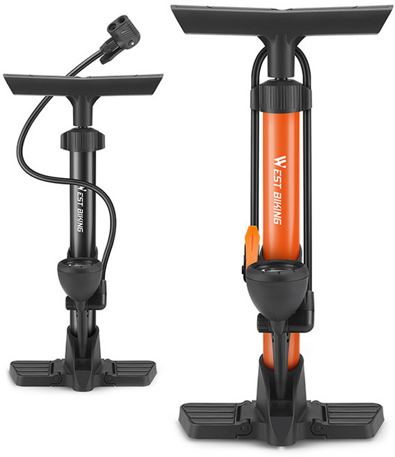 시그니처베이지 자전거 펌프 공기주입기 YPZ153, 오렌지, 1개
